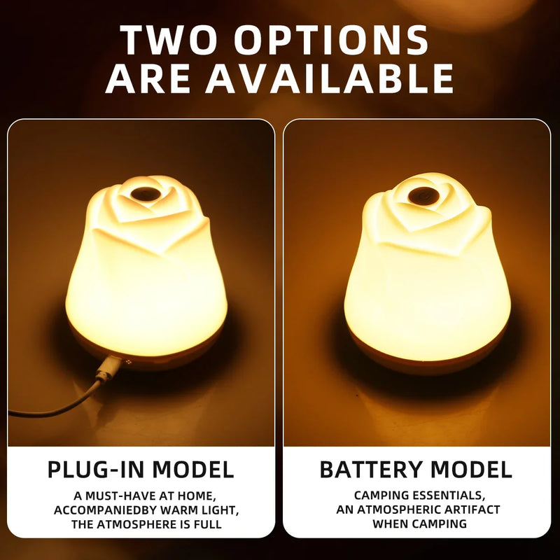Night Lights for Bedroom Sleeping Lamp Rose Decor Light USB Charging Touch Led Lights For Christmas Gift House Decoration light