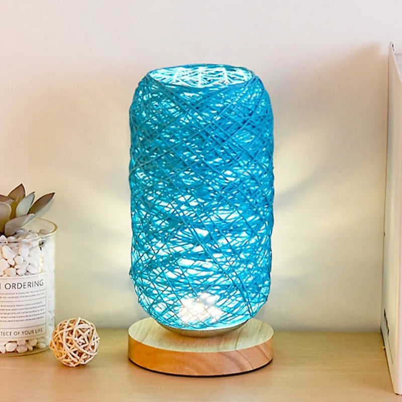 Decor Lighting Wooden Twine Led Night Light Creative USB Plug Table Lamp Romantic Dimming Switch Bedside Lamp Bedroom