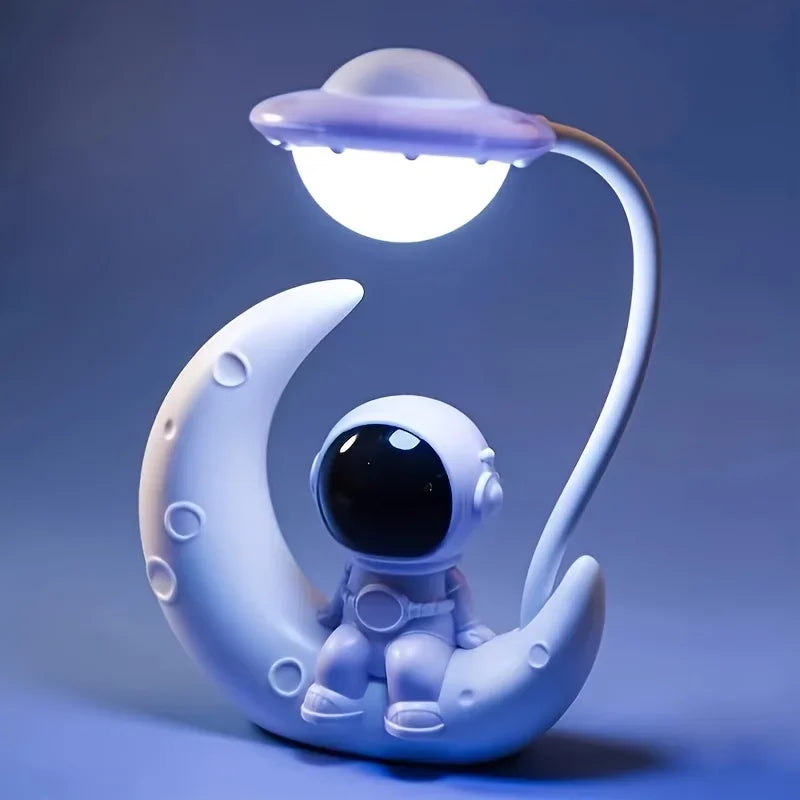 Creative Moon Astronaut Nightlight, LED Small Desk Lamp For Bedroom Decoration, Christmas Gift  neon sign  night light
